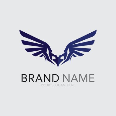 Kanatlar logo vektör simgesi çizim şablonu