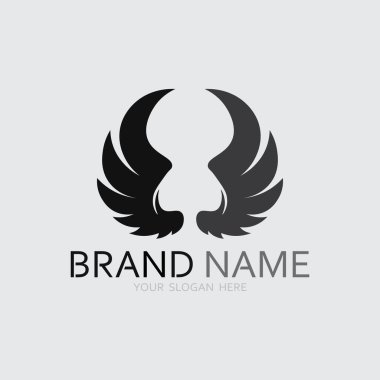 Kanatlar logo vektör simgesi çizim şablonu