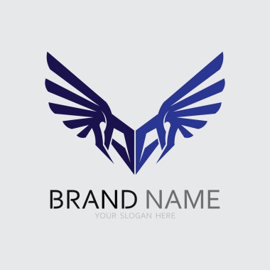 Kanatlar logo vektör simgesi çizim şablonu