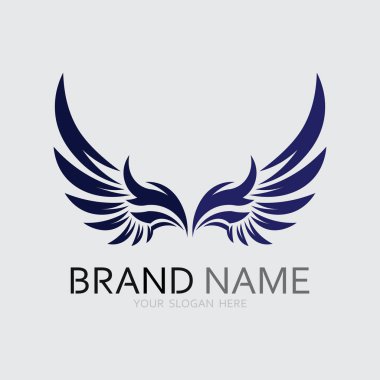 Kanatlar logo vektör simgesi çizim şablonu