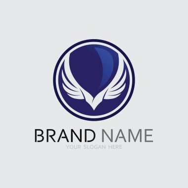 Kanatlar logo vektör simgesi çizim şablonu