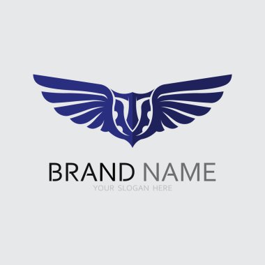 Kanatlar logo vektör simgesi çizim şablonu