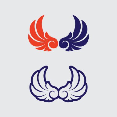 Kanatlar logo vektör simgesi çizim şablonu