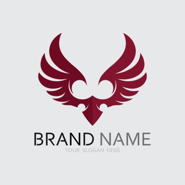 Kanatlar logo vektör simgesi çizim şablonu