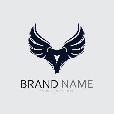 Kanatlar logo vektör simgesi çizim şablonu