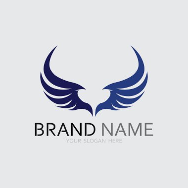 Kanatlar logo vektör simgesi çizim şablonu