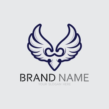 Kanatlar logo vektör simgesi çizim şablonu