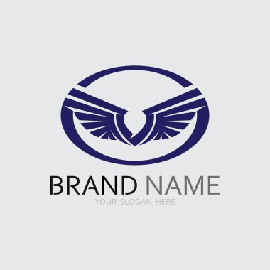 Kanatlar logo vektör simgesi çizim şablonu