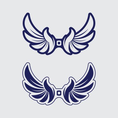 Kanatlar logo vektör simgesi çizim şablonu