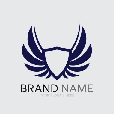 Kanatlar logo vektör simgesi çizim şablonu