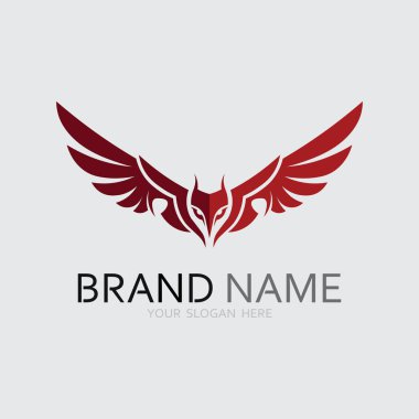 Kanatlar logo vektör simgesi çizim şablonu