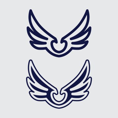 Kanatlar logo vektör simgesi çizim şablonu