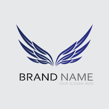 Kanatlar logo vektör simgesi çizim şablonu