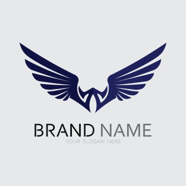 Kanatlar logo vektör simgesi çizim şablonu