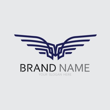 Kanatlar logo vektör simgesi çizim şablonu