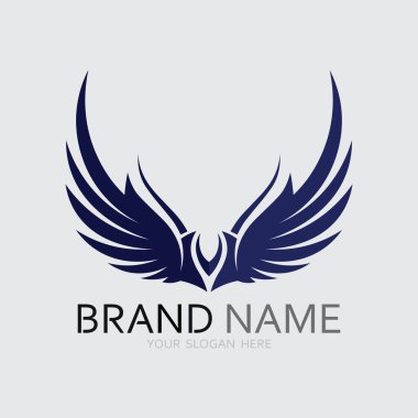 Kanatlar logo vektör simgesi çizim şablonu