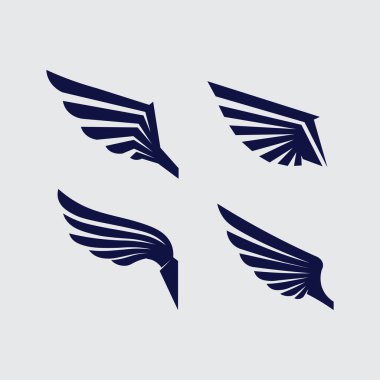 Kanatlar logo vektör simgesi çizim şablonu