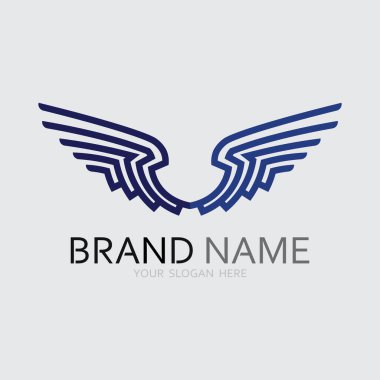 Kanatlar logo vektör simgesi çizim şablonu