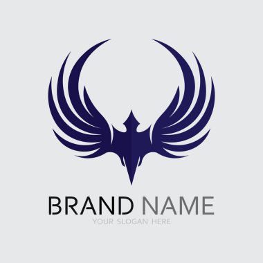 Kanatlar logo vektör simgesi çizim şablonu
