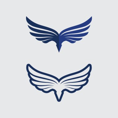 Kanatlar logo vektör simgesi çizim şablonu