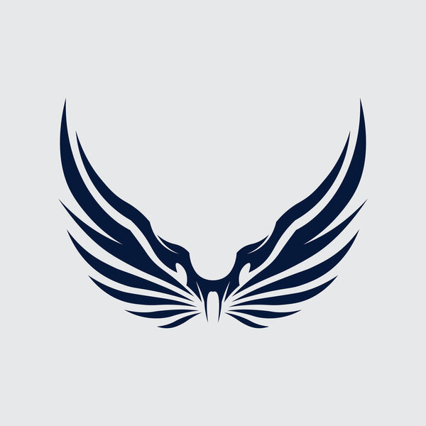Шаблон рисунка символа вектора логотипа Wings