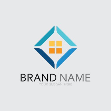 ev logo simgesi vektör çizim şablonu