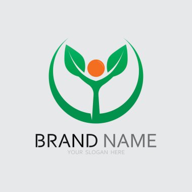 Soyut insanlar logo tasarımı. Eğlenceli insanlar, sağlıklı insanlar, spor, toplum insanları vektör illüstrasyonunu sembolize ediyor.