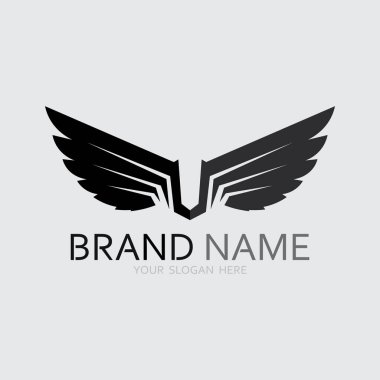 Kanatlar logo vektör simgesi çizim şablonu