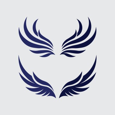 Kanatlar logo vektör simgesi çizim şablonu