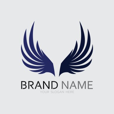 Kanatlar logo vektör simgesi çizim şablonu