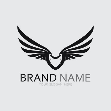 Kanatlar logo vektör simgesi çizim şablonu