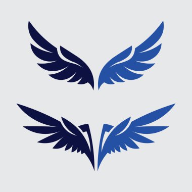 Kanatlar logo vektör simgesi çizim şablonu