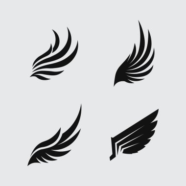 Kanatlar logo vektör simgesi çizim şablonu