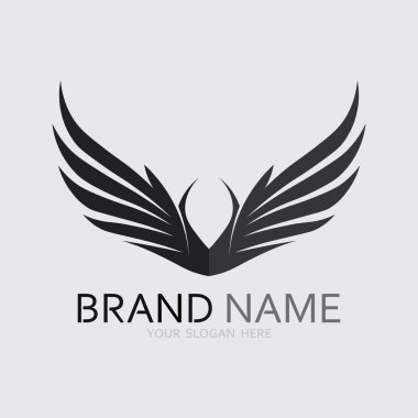 Kanatlar logo vektör simgesi çizim şablonu