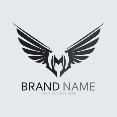 Kanatlar logo vektör simgesi çizim şablonu