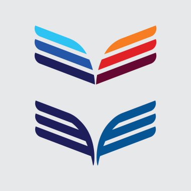 Kanatlar logo vektör simgesi çizim şablonu