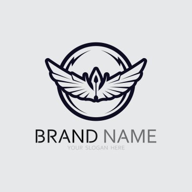 Kanatlar logo vektör simgesi çizim şablonu