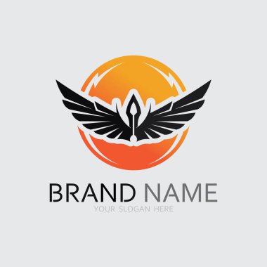 Kanatlar logo vektör simgesi çizim şablonu
