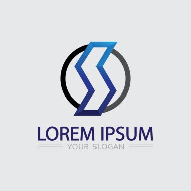 S logo yazı tipi ve S harfi logo tasarım vektörü grafiği