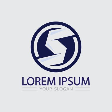 S logo yazı tipi ve S harfi logo tasarım vektörü grafiği