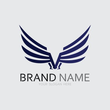 Kanatlar logo vektör simgesi çizim şablonu
