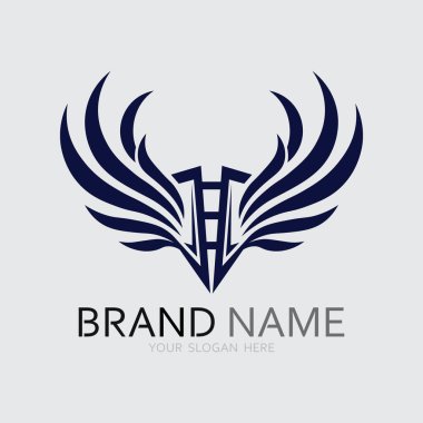 Kanatlar logo vektör simgesi çizim şablonu