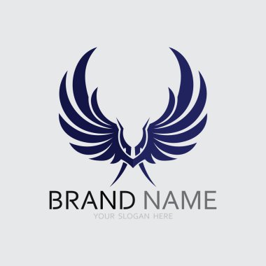 Kanatlar logo vektör simgesi çizim şablonu