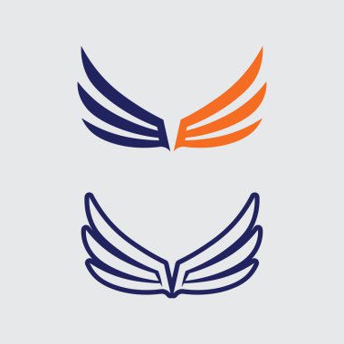 Kanatlar logo vektör simgesi çizim şablonu
