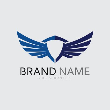 Kanatlar logo vektör simgesi çizim şablonu
