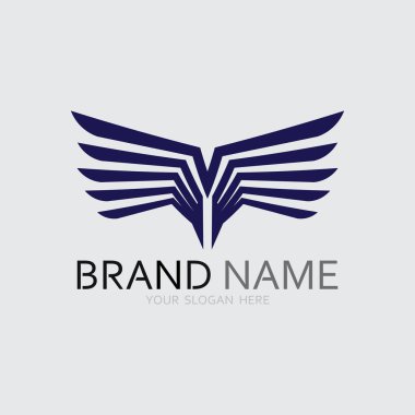 Kanatlar logo vektör simgesi çizim şablonu