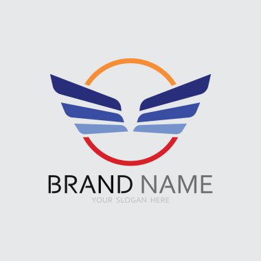 Kanatlar logo vektör simgesi çizim şablonu