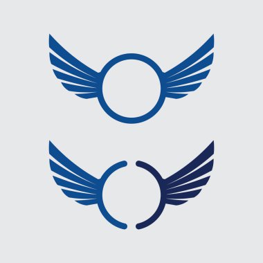 Kanatlar logo vektör simgesi çizim şablonu