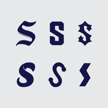 S harfli şirket logosu tasarım vektörü.