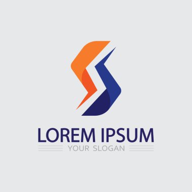 S harfli şirket logosu tasarım vektörü.